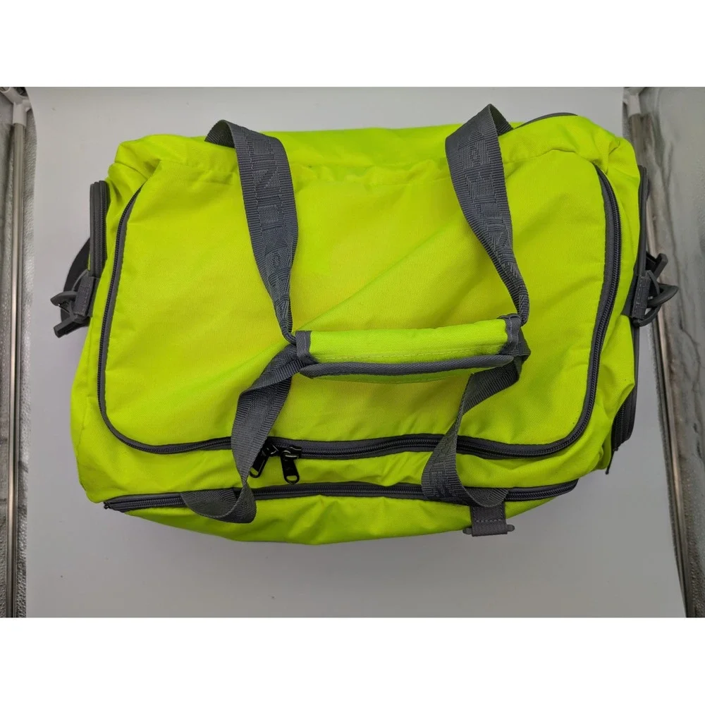 Under Armour Storm 1 Duffel Bag Neon Yellow Grey HeatGear Athletic Gym Travel